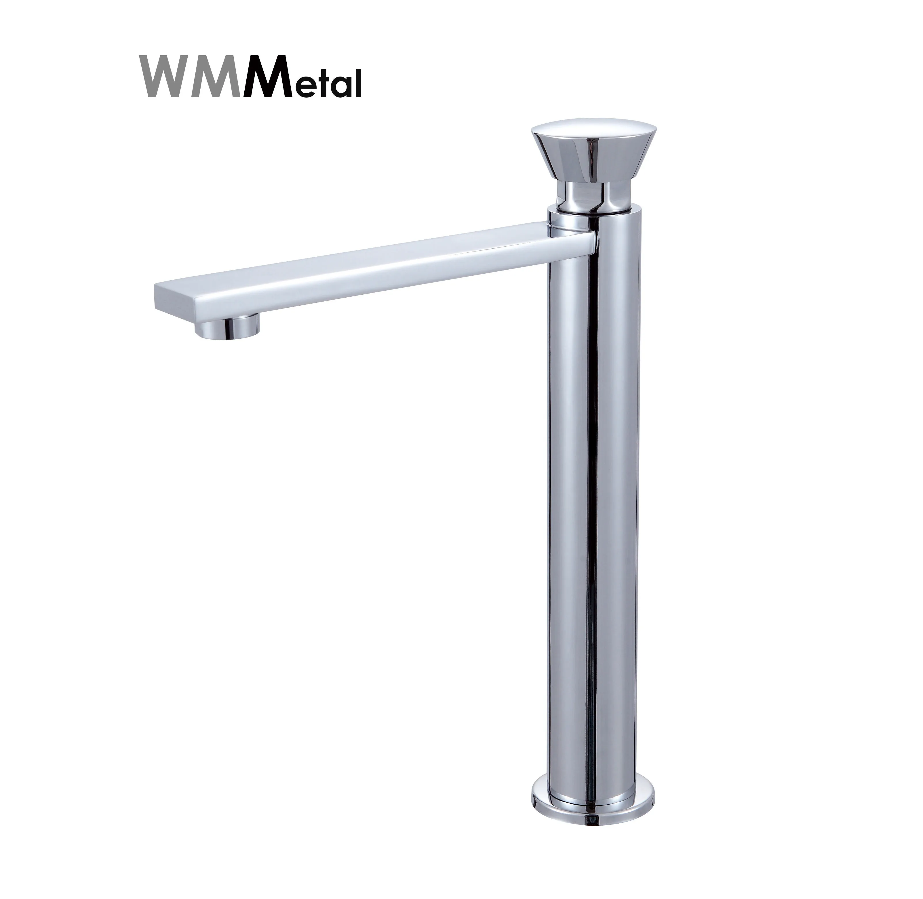 Long Water Spout Full Brass Deck Mounted Water Saving Self Closing Tap Time Delay Faucet for Basin or Public Bathroom