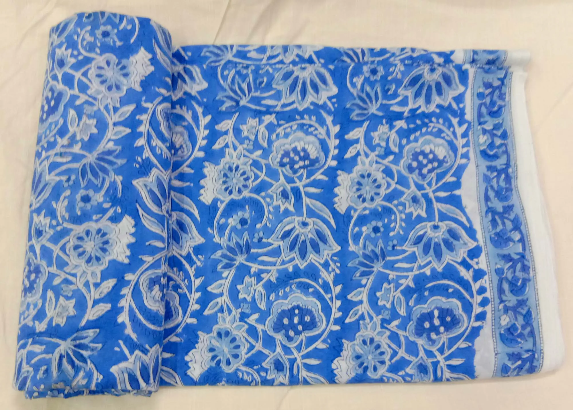  Темно-синяя хлопковая цветочное оформление блок печати овощей окрашенные из натурального шелка с принтом ткань