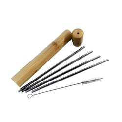 Stainless steel straw set - 5 pcs