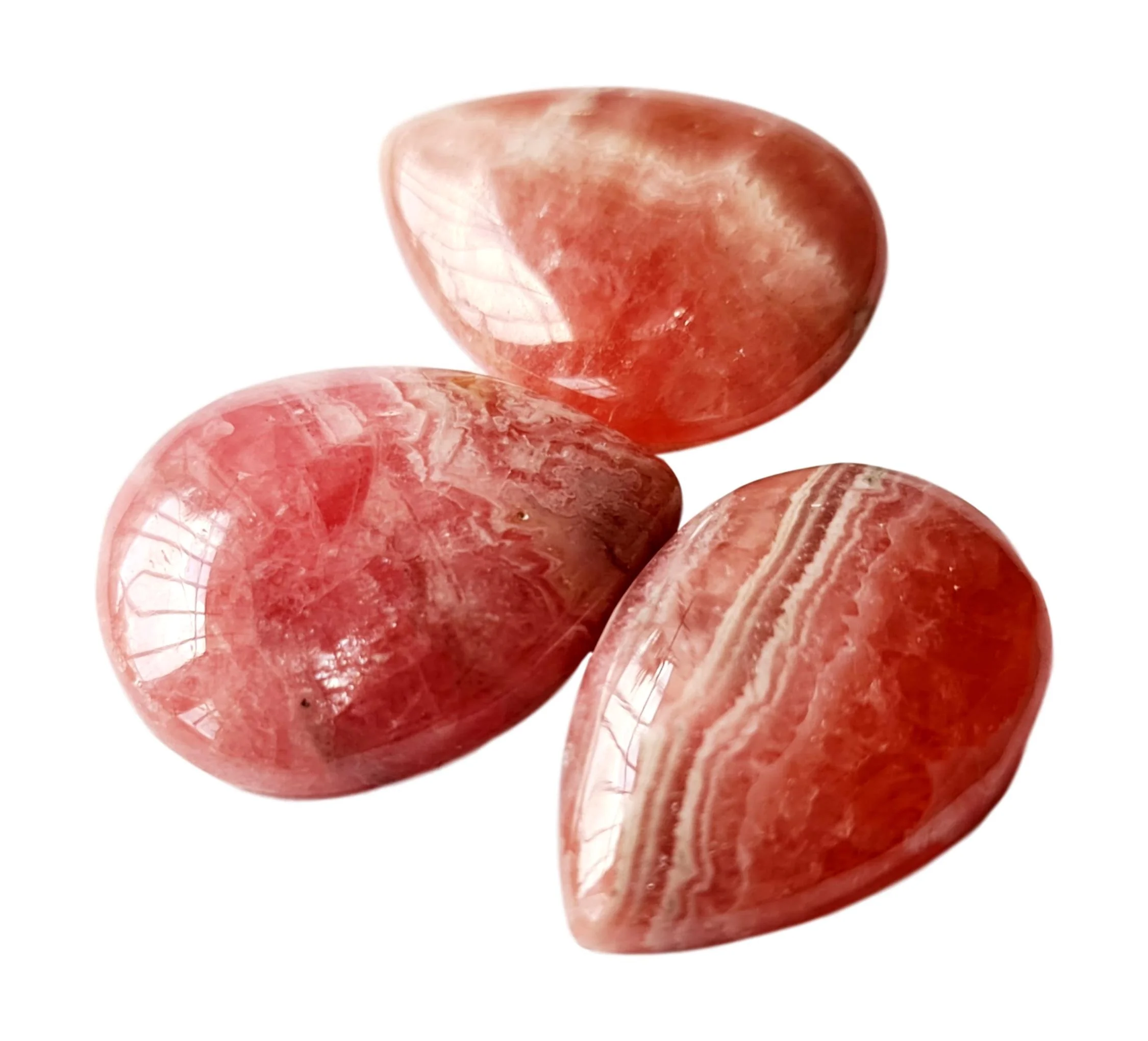 Natural Rhodochrosite gemstone cabochons free form large sizes available also custom cut calibrated sizes made on order