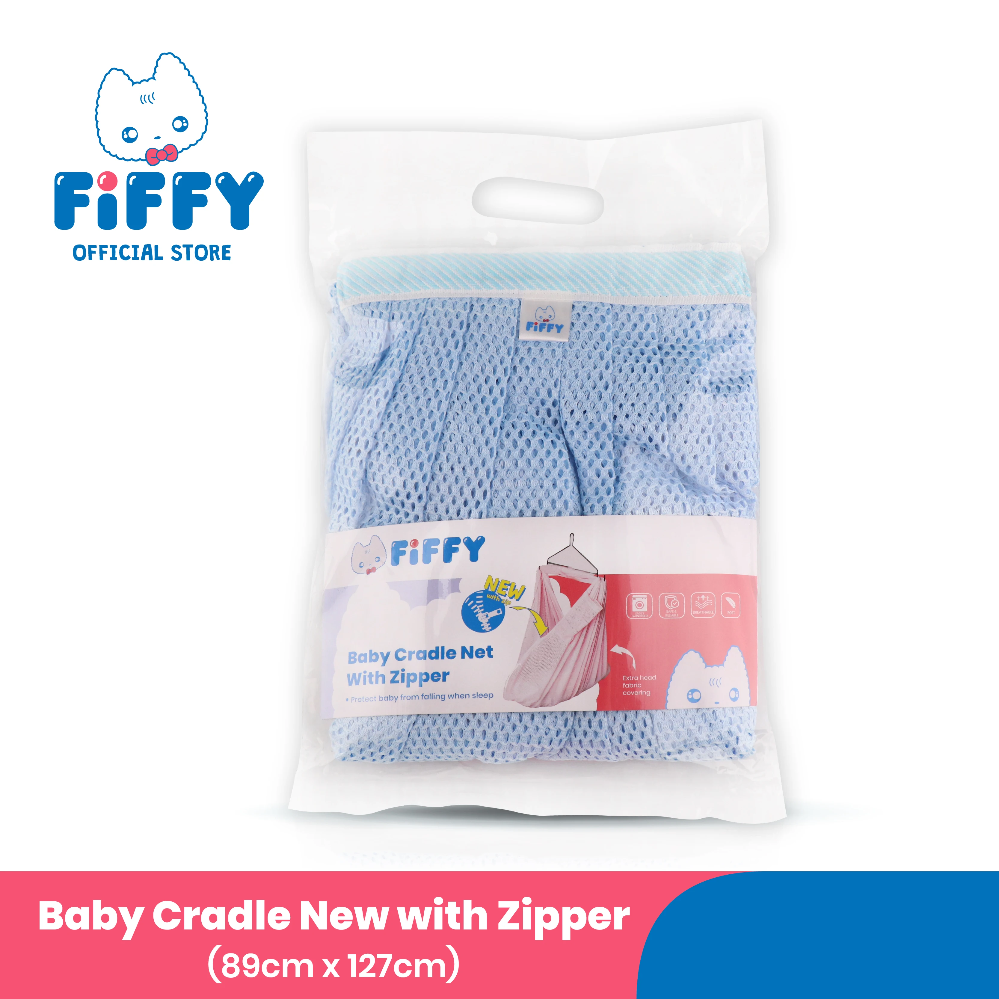 
FIFFY Baby Cradle Net Baby Cribs Good Air Ventilation Cradle Net Pink color with Zipper 