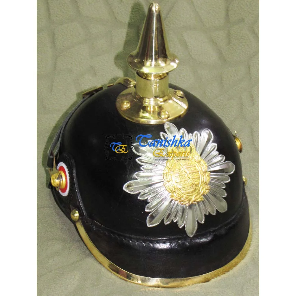 Handicraft Leather Helmet Pickelhaube Helmet German Helmet