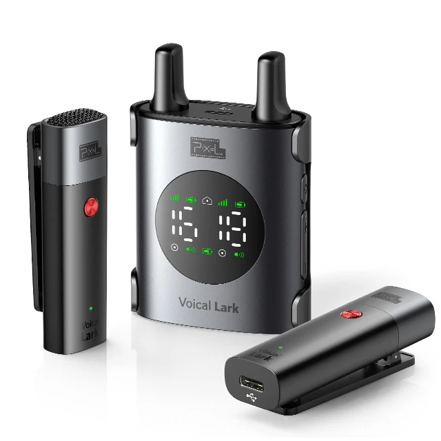 UHF Wireless Lavalier Microphone System,1 Transmitter and 2 Receiver Compatible with Smartphone, DSLR , interviewVideo