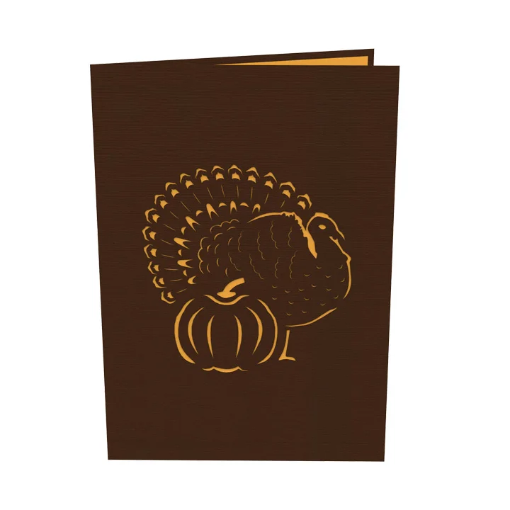 Thanksgiving Turkey Holiday Celebration Handmade Pop Up Greeting Card 3D Paper Wholesale Vietnam