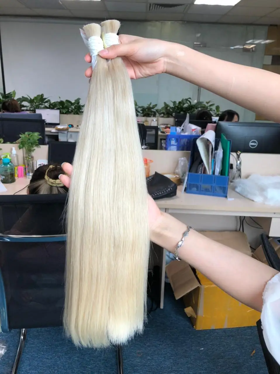 Оптовая продажа человеческие волосы remy наращивание волос светлый цвет высокое качество