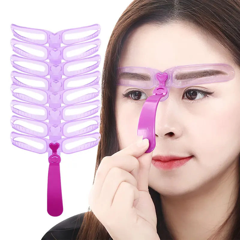 2021 Hot Selling  8 Pcs Different Eyebrow Stencils Eyebrow Assistant Tool
