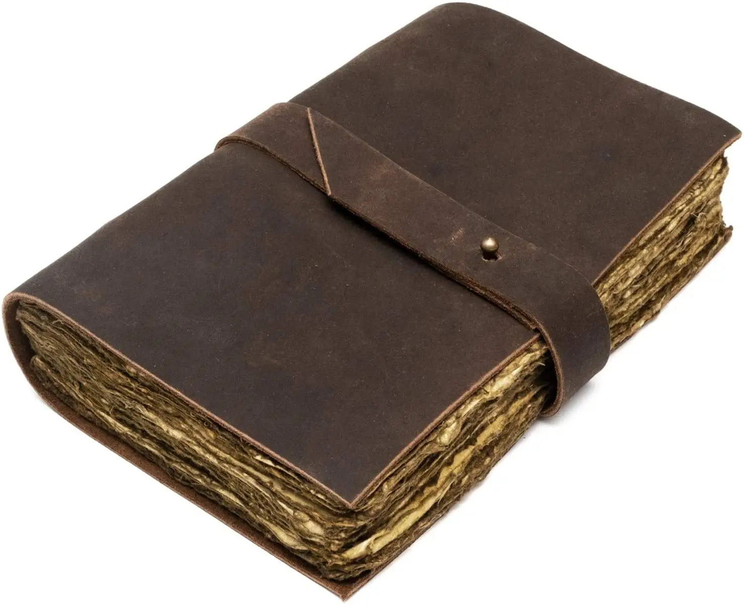 Wholesale Antique Leather Journal vintage Deckle Edge Paper Notebook Travel Diary