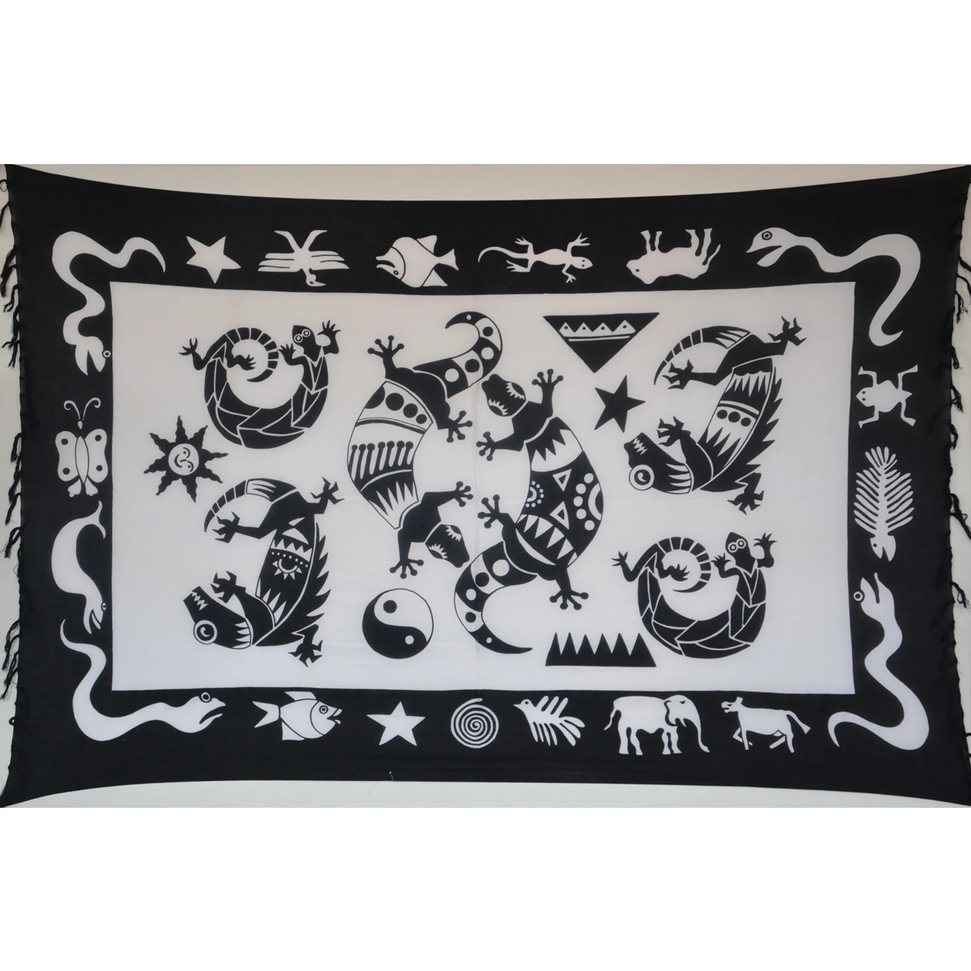 Hawaiian Sarong Gecko Print 100% Rayon Wholesale Custom Bali Manufacturer Beachwear Cover Up PR053-004R2