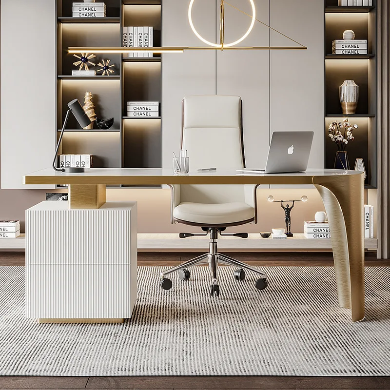 Складной столик l-образной формы регулируемый с полками для хранения школы дома кабинета