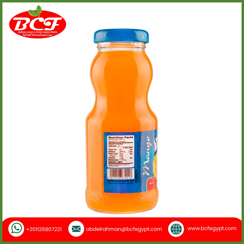 2022 Factory Sale Fruit and Vegetable Juice Pure Mango Juice Nectar (Nero) 200 ml