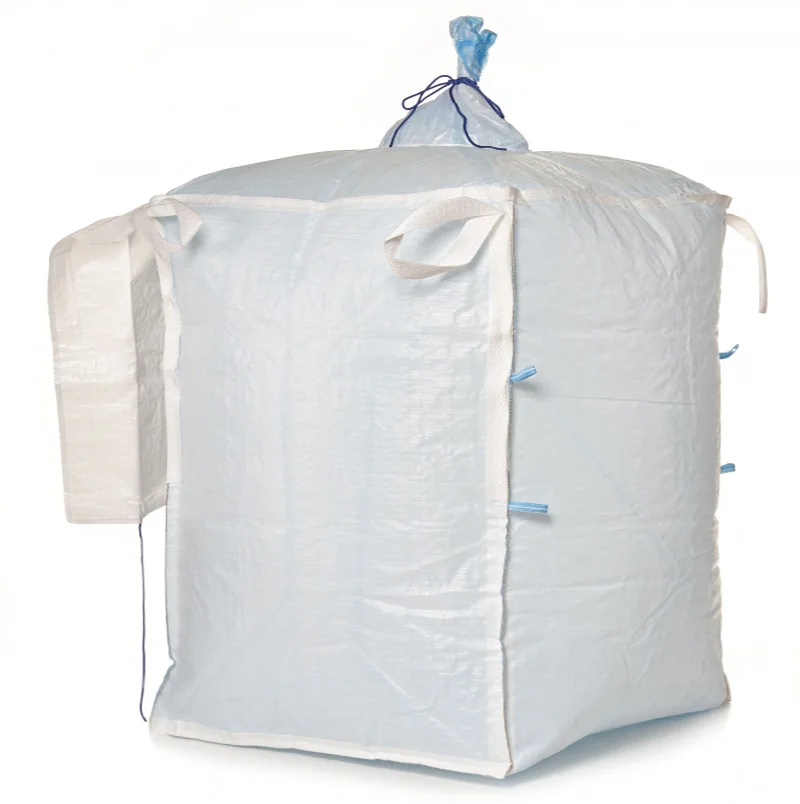 White FIBC Jumbo Bag With Filling Spout And Flat Bottom 500kg