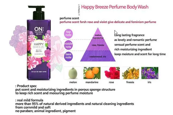 
Long last fragrance Body Wash Natural Fruity And Floral Scent Moisturizing Body Cleansing From South Korea 