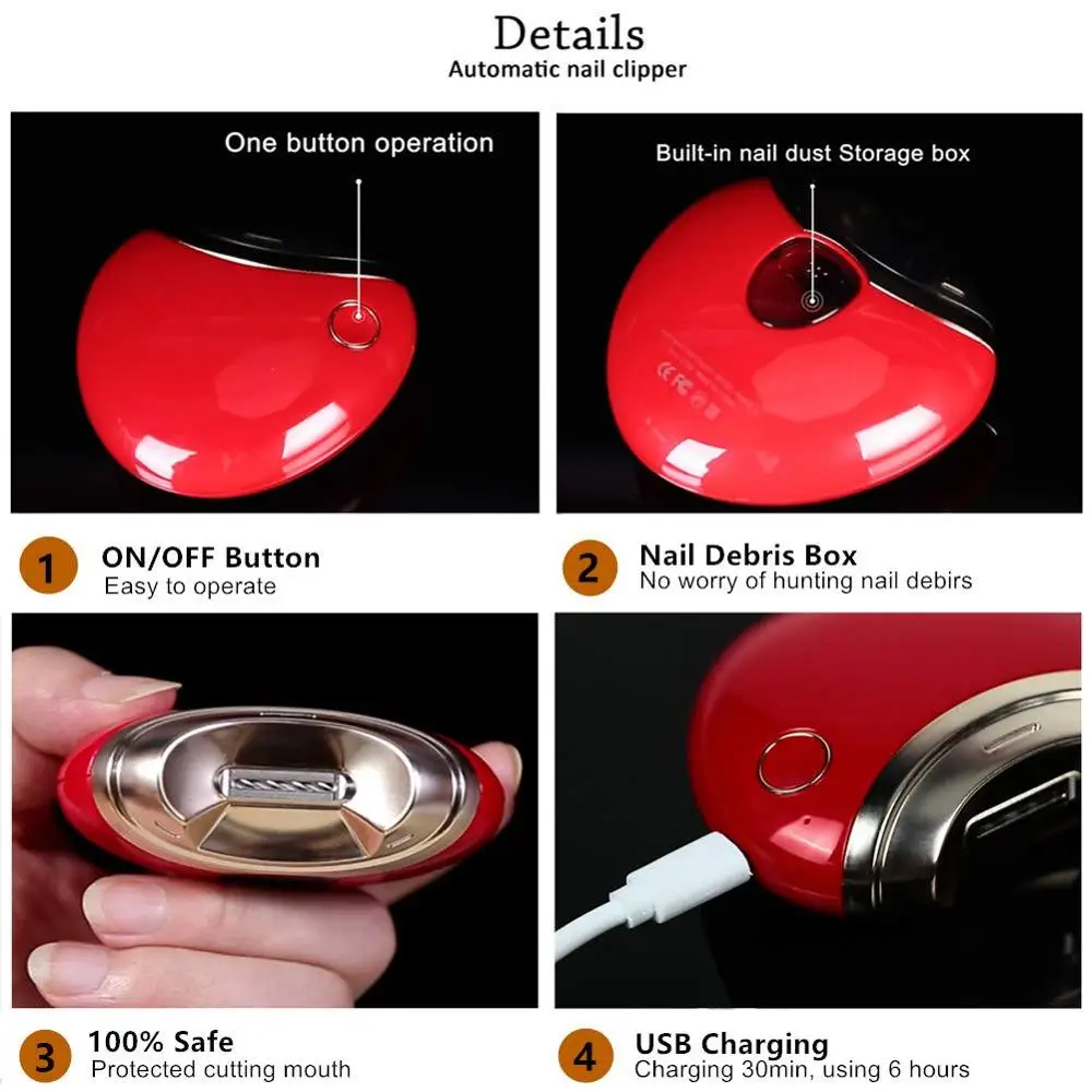 
Electric Imoll Automatic Nail Clippers Electric Trimmer Nail Cutter Scissors for Baby Adult 