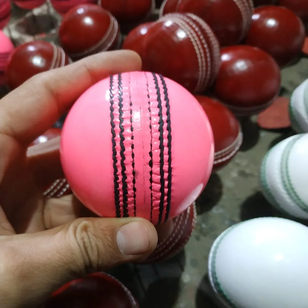 New Cricket Ball Pink Men Hand Stitched Club County Cricket Ball Grade-A Senior Official Balls Pack of 6 Weight 5.5oz