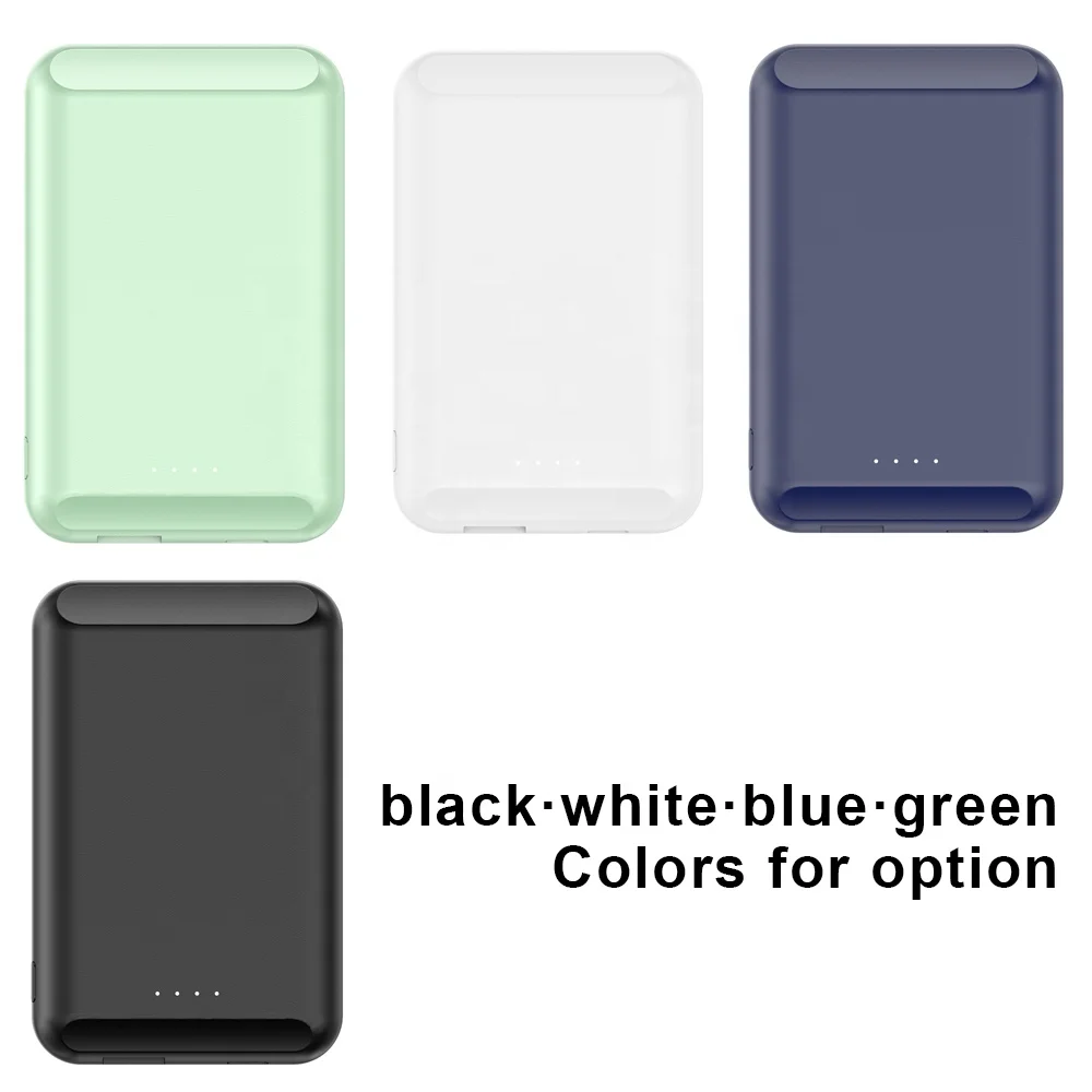 Custom Logo slim small Phone Power Banks Magnetic Wireless Charger Mini Portable Power Bank 5000mah