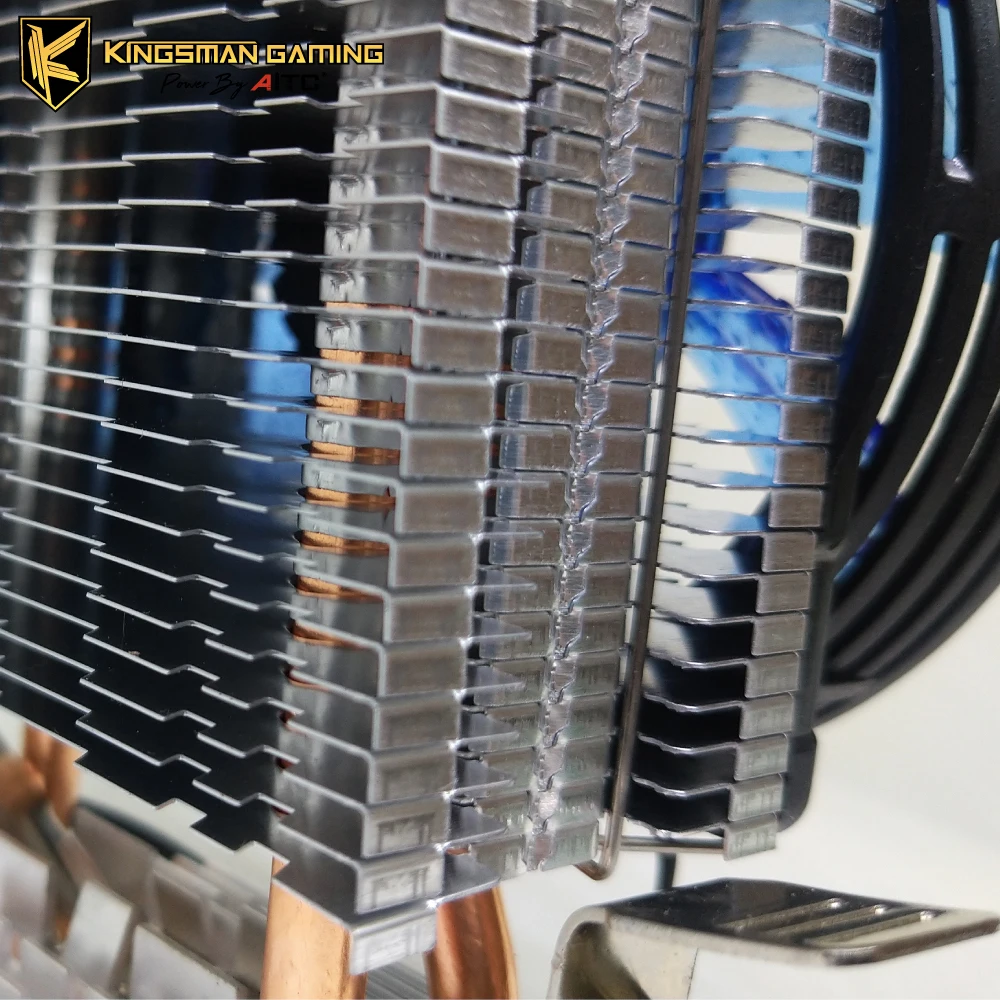 aluminum heatsink CPU cooler with 2 cooper Heatpipes and  blue led light