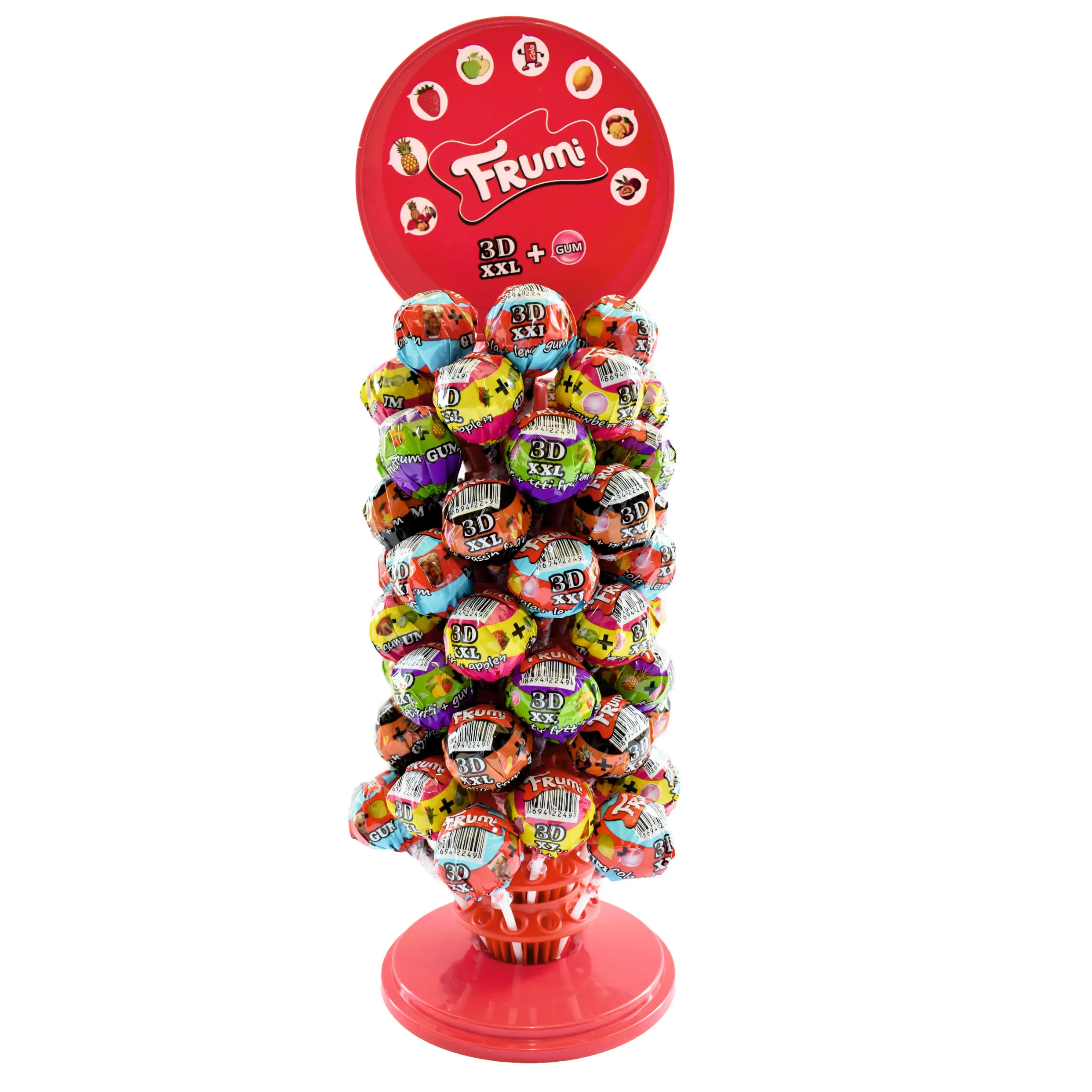 Double flavoured, Naturel Coloured FRUMI 3D XXL Lollipop - 30g