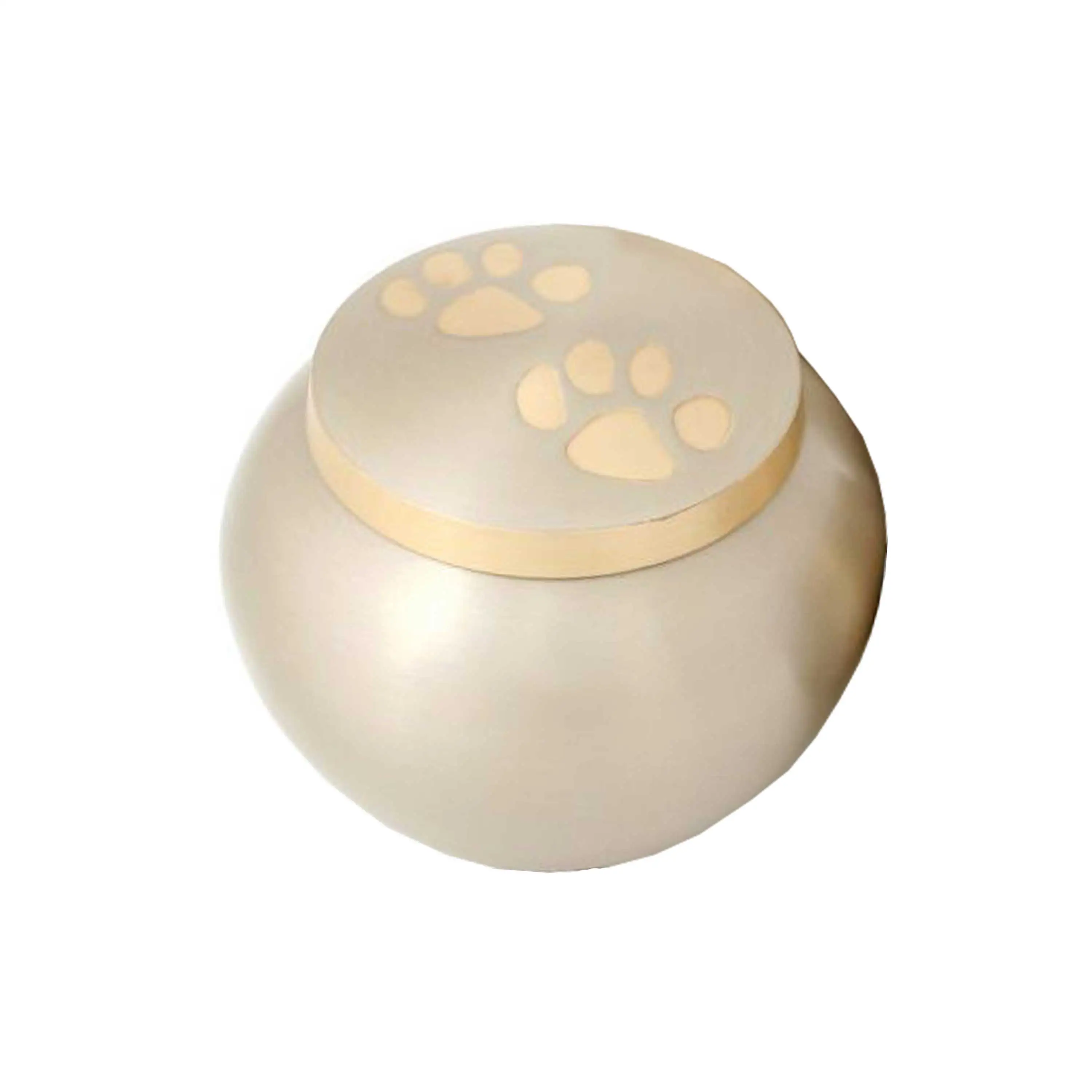 Silver Paw Print Glossy Grey Pet Urn Hot Selling Beautiful Shimmering Charcoal Urn Great Quality Handicraft at Best Wholesale Pr