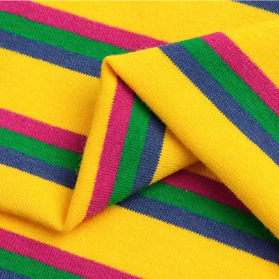
high quality rib knit fabric 46% viscose 46% cotton 8% spandex stripe rib fabric t-shirt rib knit fabric cotton 