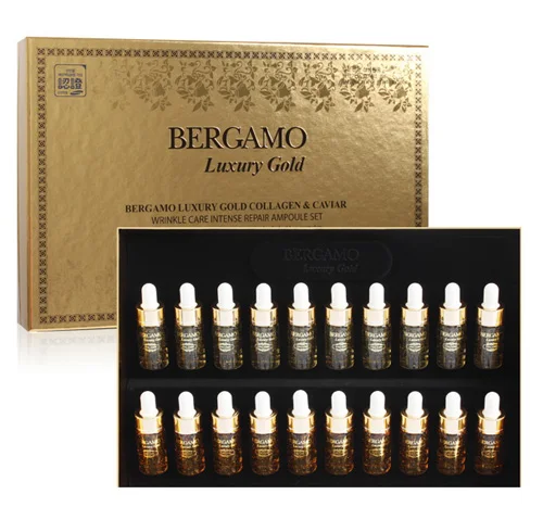 
Bergamo Luxury Gold Collagen and Caviar Ampoule 20pc Set 