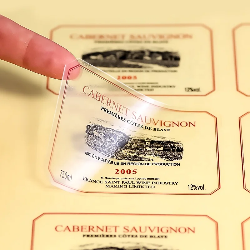 custom die cut printing product brand logo transparent waterproof Packaging sticker Labels