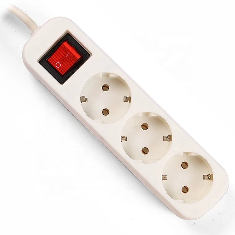 3 outlets europe child protection extension power strip