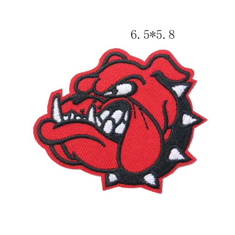 Embroidery Cloth Stickers Red Fire Head Vampire Badge Iron On Patches DIY Sewing Embroidered Patches For Clothes