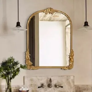 Mirror Wall wall style for home Restaurants hotels iron frame Floor Beveled Mirror Decor looking glass reflector metal mirror