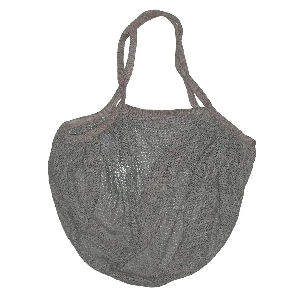 High Quality Heavy Duty Long Handle 100% Cotton Dyed Mesh Grocery Bag