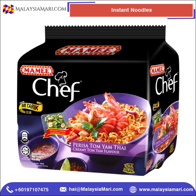 Top Selling Perfect Taste Instant Noodles Fried MAMEE CHEF Creamy Tom Yum Noodles Pack 4 x 88g for Bulk