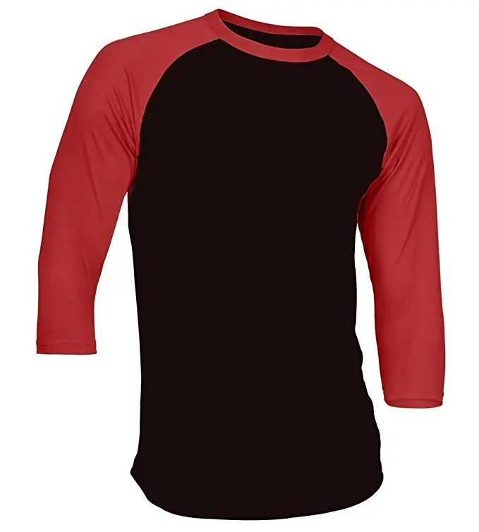 New Design Mens T-Shirt Custom Classic 3/4 Sleeve Baseball jersey Ruffle Raglan Breathable Tee