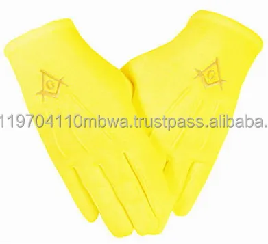 Top Quality 100% Cotton Masonic Regalia Hand Covers Gloves with Custom Logo