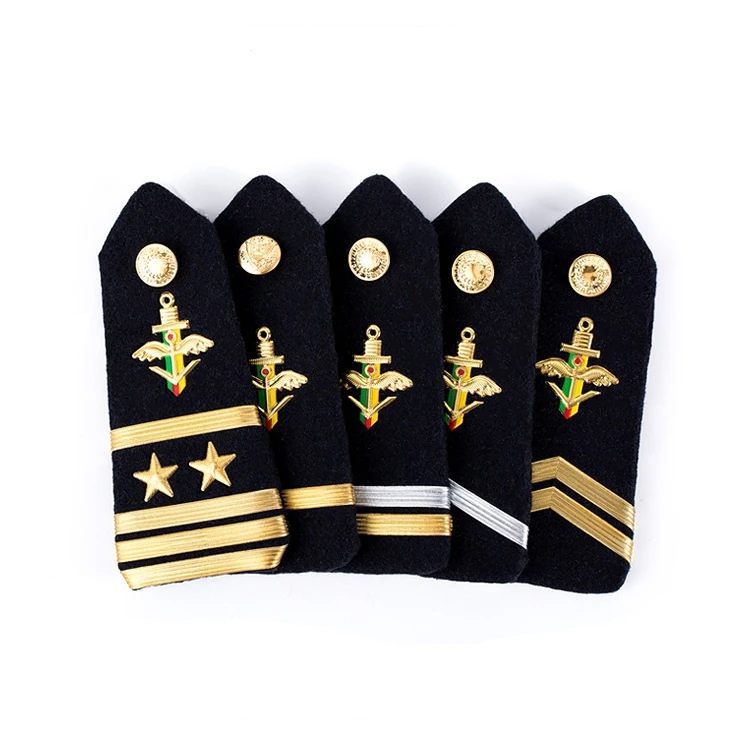 Exquisite Army Star Rank Shoulder Boards Officer Uniform Epaulette Senior epaulette Officer military new quality shoulder board