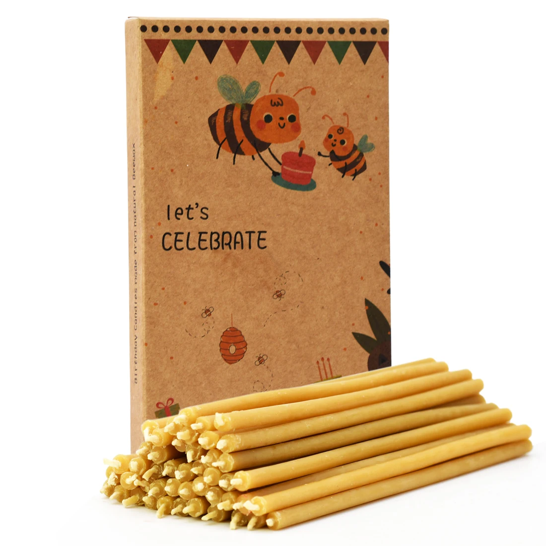 100% natural pure beeswax birthday candles