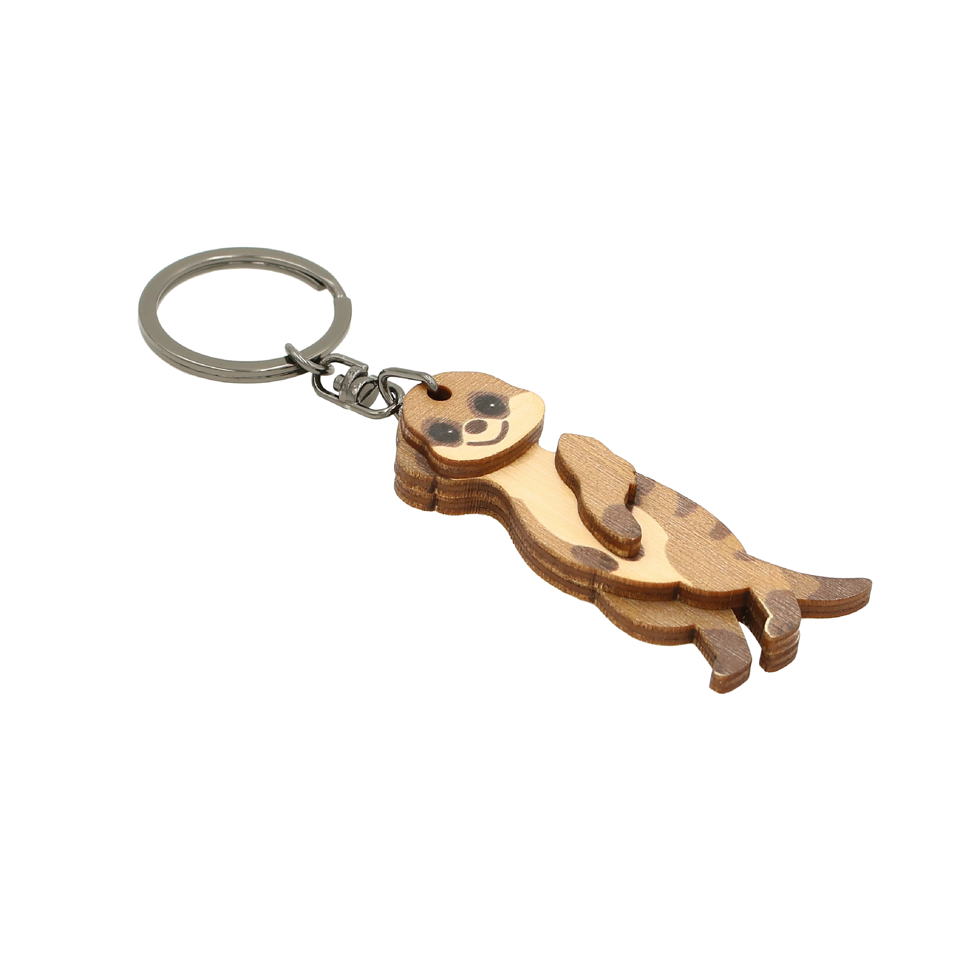 Perfect Souvenir Gift Meerkat Cute Animal Wood Keychain Custom Wooden Souvenir