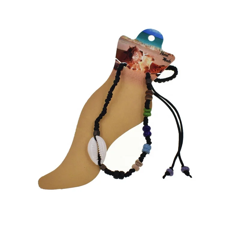 Hot Sale Natural Cowrie Shell Puka Seashell Coconut Beads Summer Beach Jewelry on Braided Nylon Adjustable