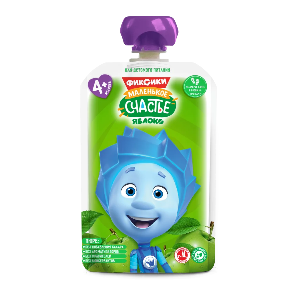 High Quality Baby Food For 4 Months The Fixies With Apple 100% Sugarfree 90G Pouch Packing