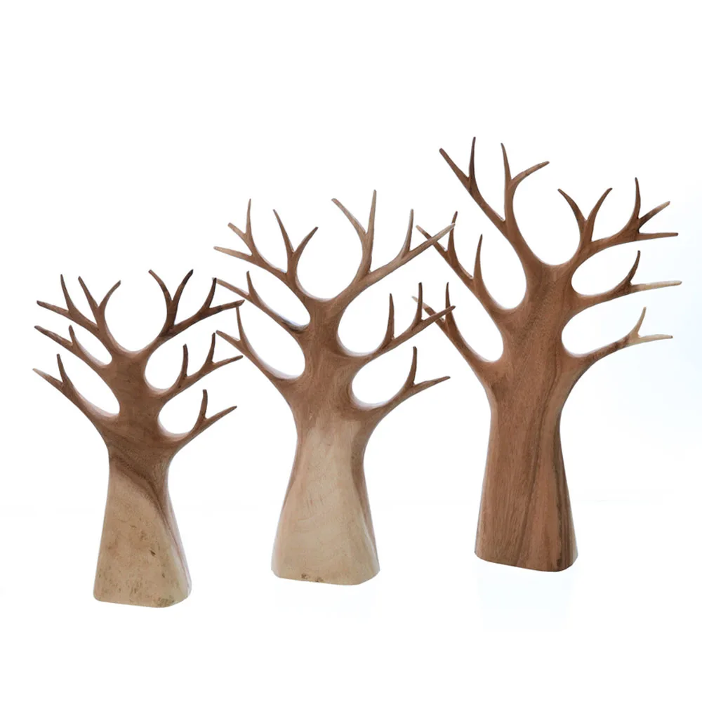 Kuning Murni Eco-Friendly Handmade Deco Trees made from Suar Wood Shoe Tree Wooden Bookshelf Tree