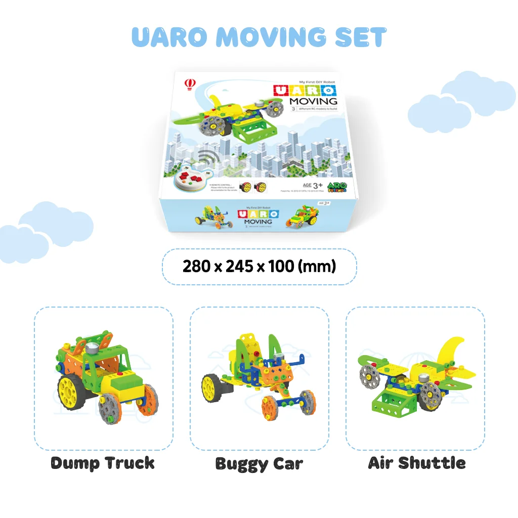 Best quality Korea patented RC car DIY toy robot UARO MOVING easy to build toy robot stimulating brain