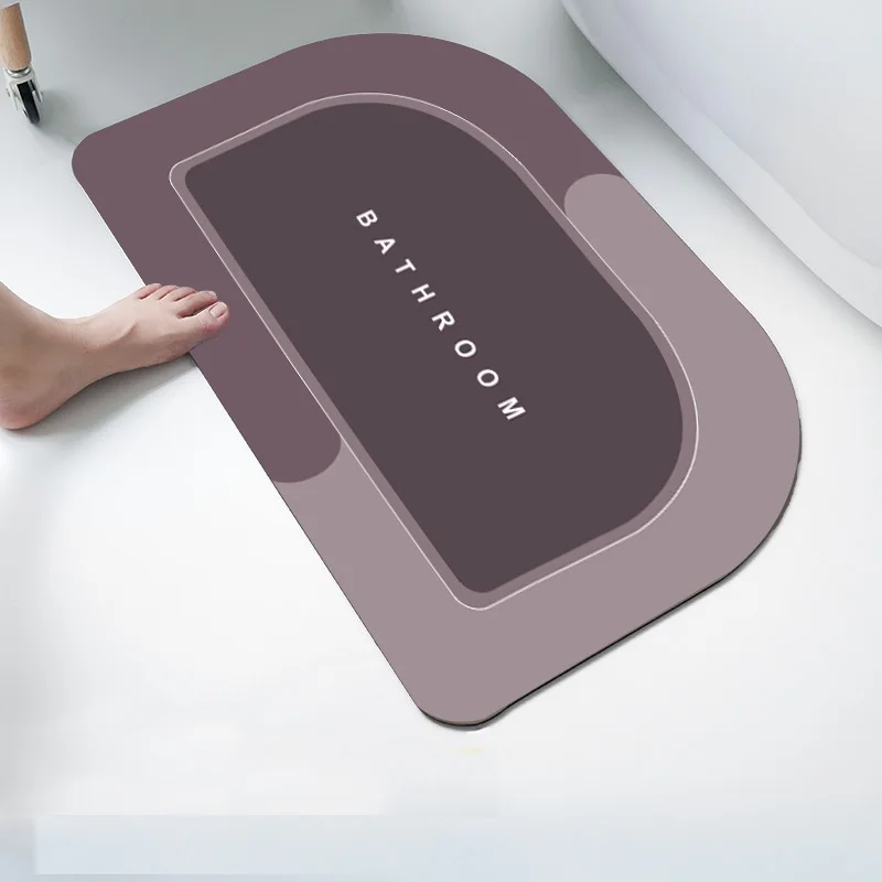 High Quality sector shape diatom ooze anti slip shower mat Eco-Frendly Bath Mat rug Washable odorless  Non slip mat