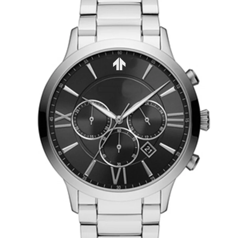  Мужские кварцевые наручные часы из нержавеющей стали с хронографом и функцией водонепроницаемости