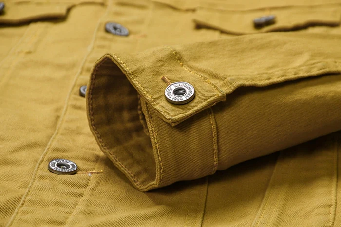 
Men Slim Streetwear Denim Jacket Hip Hop Bomber Jackets Spring Autumn Red white Black Yellow army green Jeans Denim Jacket 