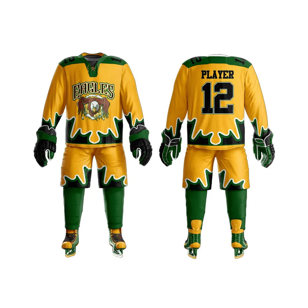 Низкая цена индивидуальный логотип Высококачественная униформа для хоккея с шайбой