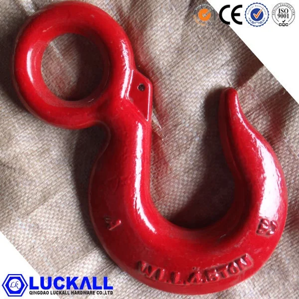 Yellow Painted Us Type Drop Forged Lifting Heavy Duty Alloy Steel Eye Cargo Hanging Hook With Latch 320 1.5Ton