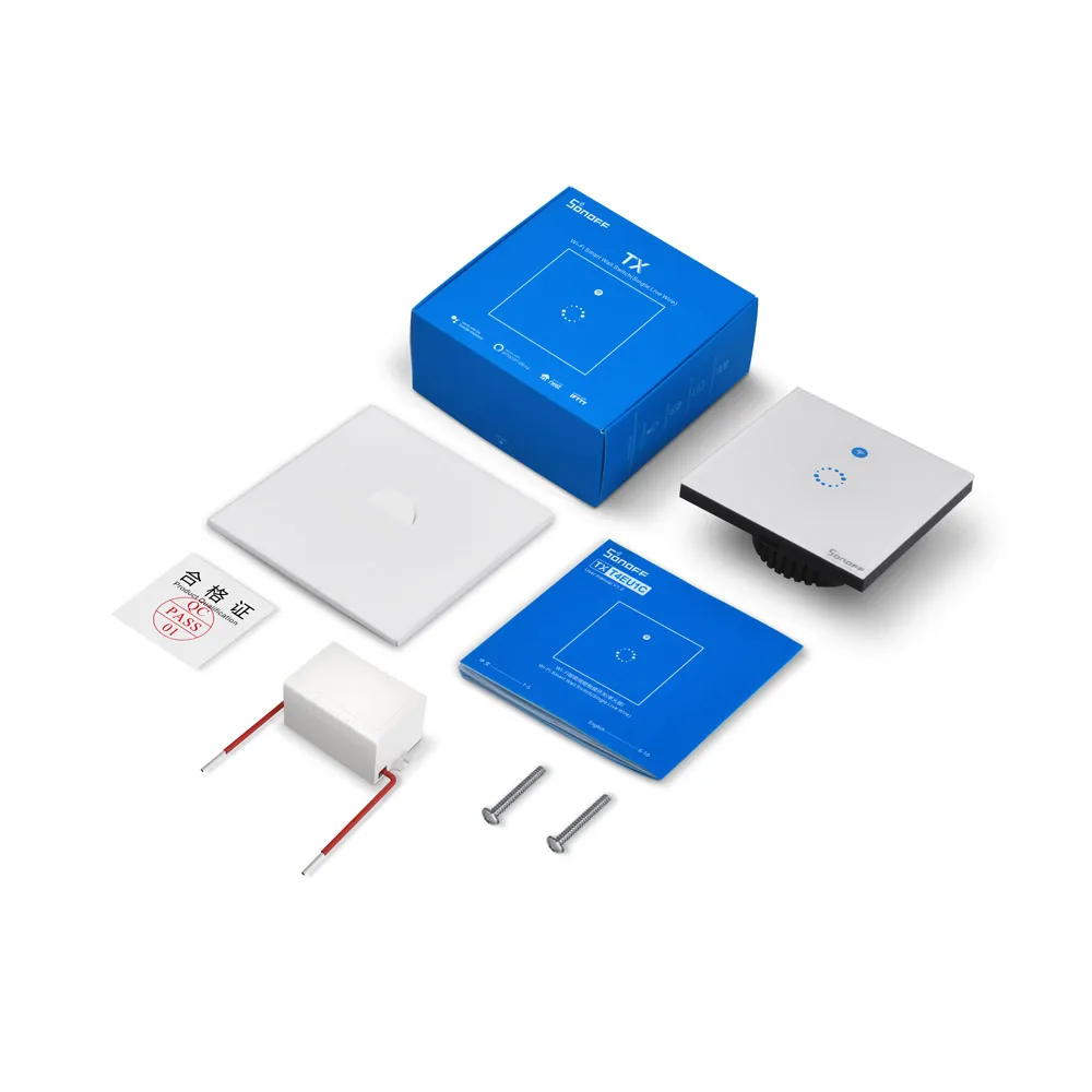 Беспроводной сенсорный выключатель SONOFF T4 EU 1C 1 клавиша Wi-Fi дистанционное управление через приложение/Голосовое таймерный работает с