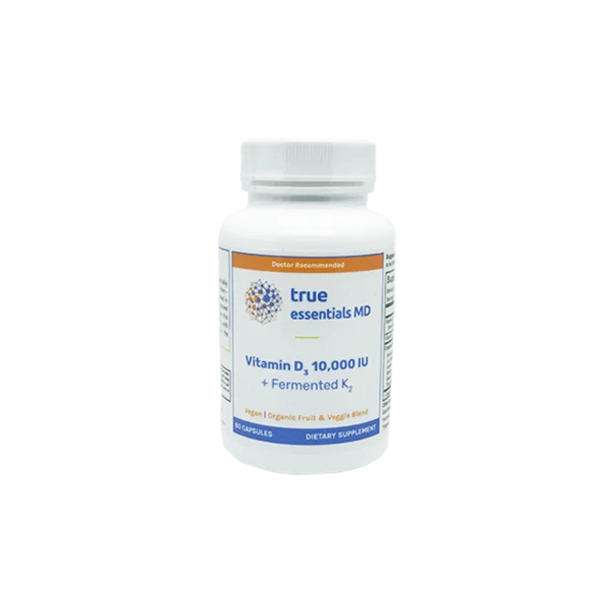 
Plant-Based D3 + K2 by TrueEssentials MD Providing Energy Vitamin D3 wildcrafted lichen, an ancient fungi, harvested in Canada 