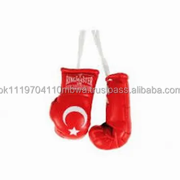 Promotional Mini Boxing Gloves for Car Hanging on Mirror Pu Rexine Leather Customized All countries Flags or any Logo printed