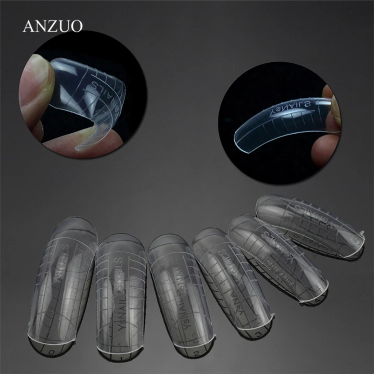 120pcs uv Gel Acrylic Nails Mold Artificial Dual Forms System UV Gel Polish Manicure Tool Nail Extension Form Tips Clear
