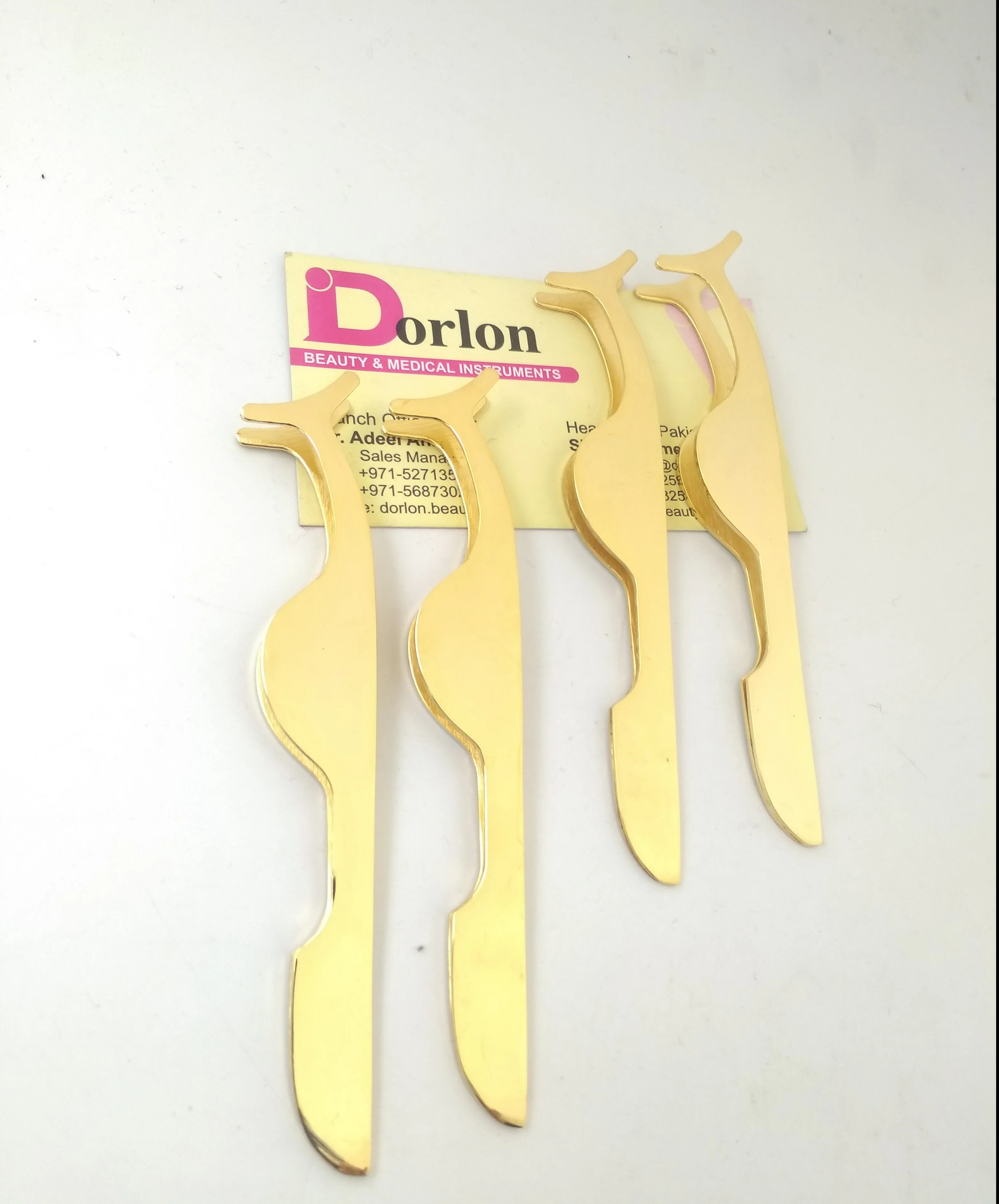 Wholesale Custom Logo Gold Bulk Strip Eye Lash Applicator Private Label Stainless Steel False Eyelash Tweezers Lash Applicator