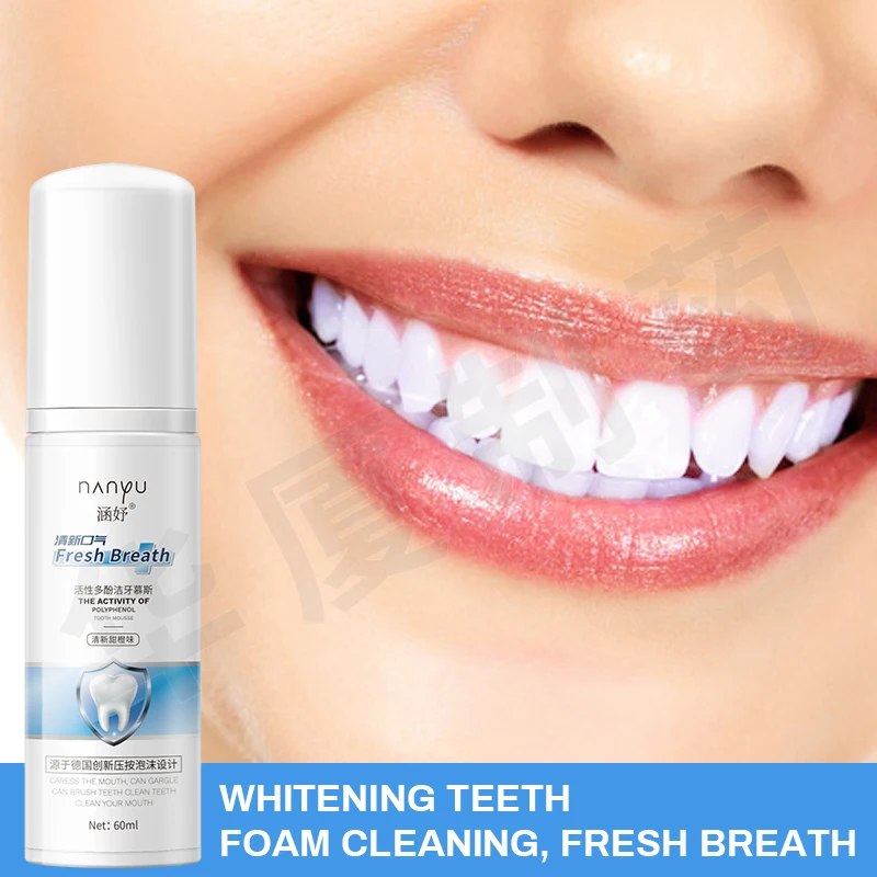  PRZ Organic RefreshTeeth Whitening Foam Mousse Liquid Toothpaste Cleaning Stain Fresh Breath Adult Herbal